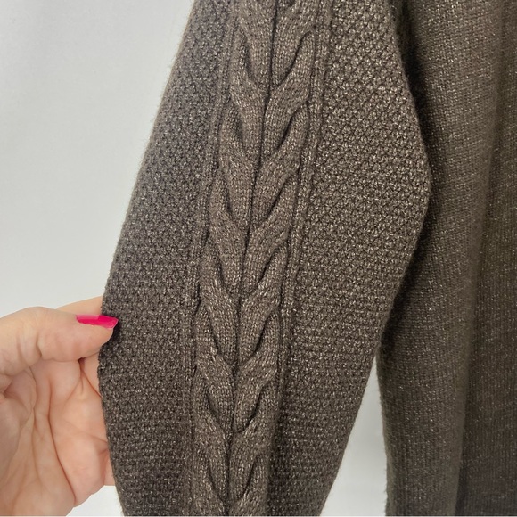 MDRN Brown Knit Sweater Womens Small Cable Knit - Picture 3 of 8